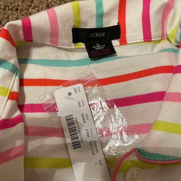 NWT J.Crew super soft pajama set. Size large. Adorable stripes! - Picture 5 of 5